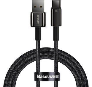 Кабель Baseus Tungsten Gold Fast Charging Data Type-C 100W (1m) (CAWJ000001) Black 271366 фото