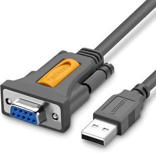 Кабель UGREEN CR104 USB to DB9 RS-232 Female Adapter Cable 1.5m (20201) Black 314319 фото