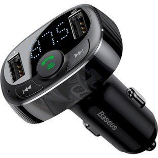 Автомобільне ЗУ Baseus FM Launcher S-09 Standart Edition 2.4A 2USB CCMT000001 Black 279539 фото