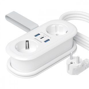 Мережевий фільтр Proove Supercoil 20W (2xAC + Type-C + 2xSB) 1.5m (PSPS25002102) white 355572 фото