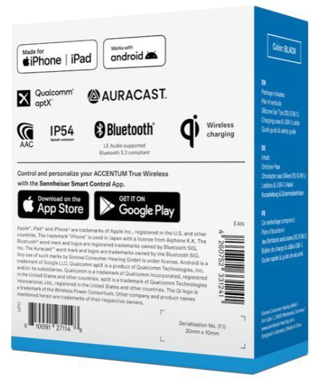 Навушники SENNHEISER ACCENTUM True Wireless Чорні 307244 фото