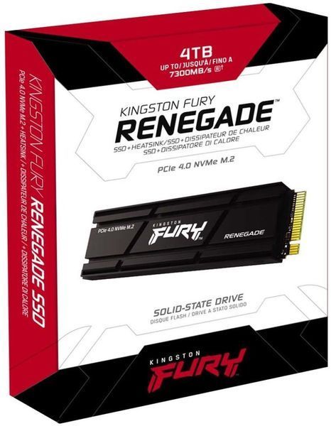 Накопичувач SSD Kingston M.2 4TB PCIe 4.0 Fury Renegade + радіатор (SFYRDK/4000G) 369866 фото