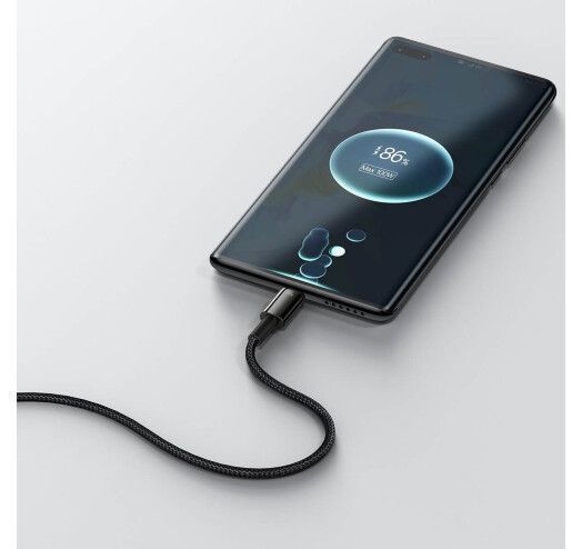 Кабель Baseus Tungsten Gold Fast Charging Data Type-C 100W (1m) (CAWJ000001) Black 271366 фото