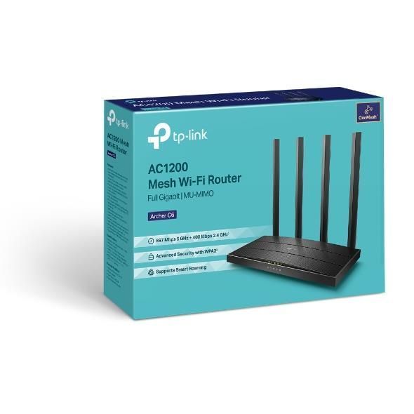 Точка доступу з функцією маршрутизації, мережеве обладнання 1200MBPS 1000M 4P DUAL BAND ARCHER C6 TP-LINK 396695 фото