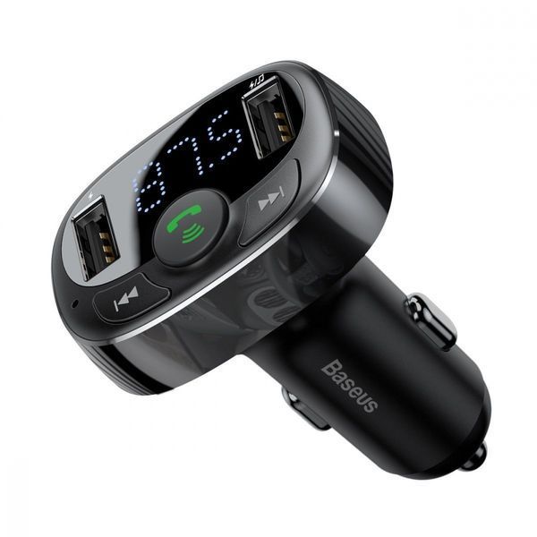 Автомобільне ЗУ Baseus FM Launcher S-09 Standart Edition 2.4A 2USB CCMT000001 Black 279539 фото