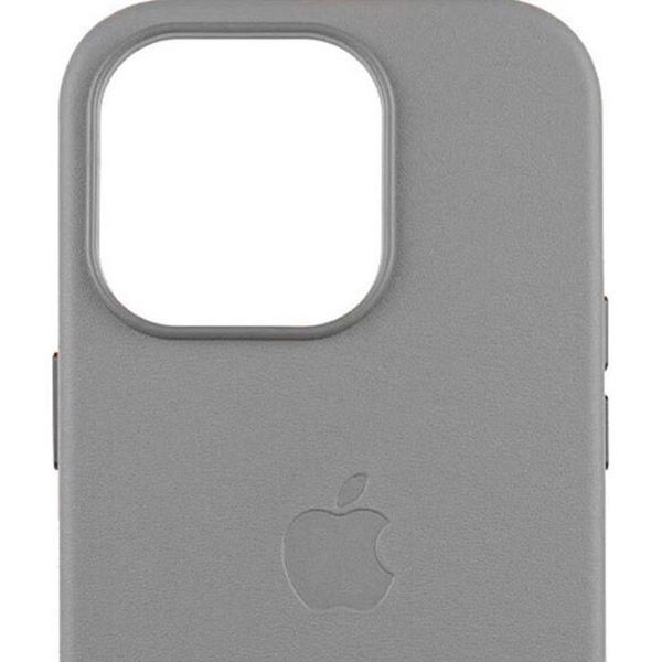 Чохол-накладка Apple iPhone 16 Pro Apple Leather Case with Animation & MagSafe Light grey 380380 фото