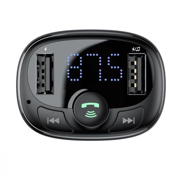 Автомобільне ЗУ Baseus FM Launcher S-09 Standart Edition 2.4A 2USB CCMT000001 Black 279539 фото