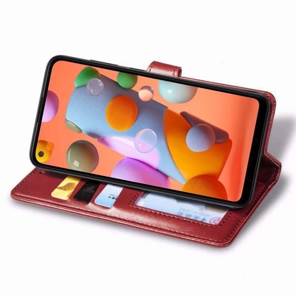 Шкіряний чохол книжка GETMAN Gallant (PU) для Samsung Galaxy A11 Червоний 285406 фото