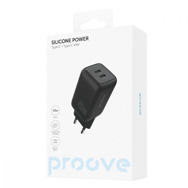 Зарядний Пристрій Proove Silicone Power 40W (Type-C + Type-C) (WCSP4020002) White 287135 фото