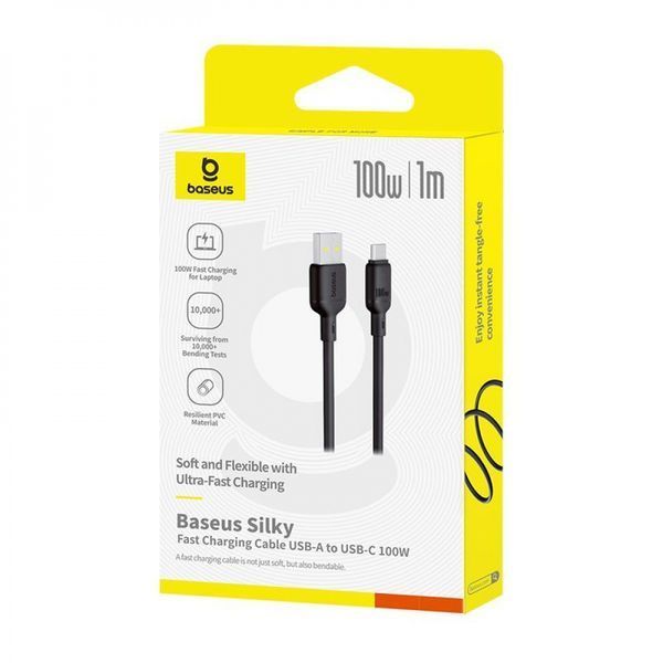 Кабель Baseus Silky Series Fast Charging Type-C 100W (1m) (P10377703213-00) white 359737 фото