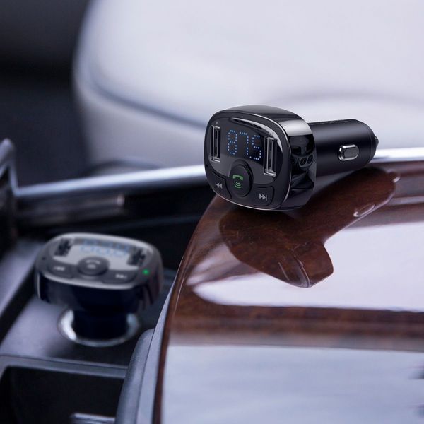Автомобільне ЗУ Baseus FM Launcher S-09 Standart Edition 2.4A 2USB CCMT000001 Black 279539 фото