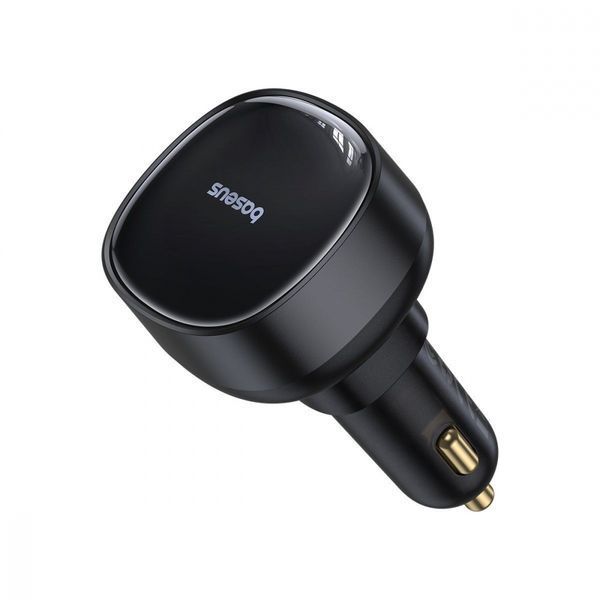 АЗП Baseus Enjoyment Pro U + Retractable Cable Type-C 60W (C00057800111-00) Black 327285 фото