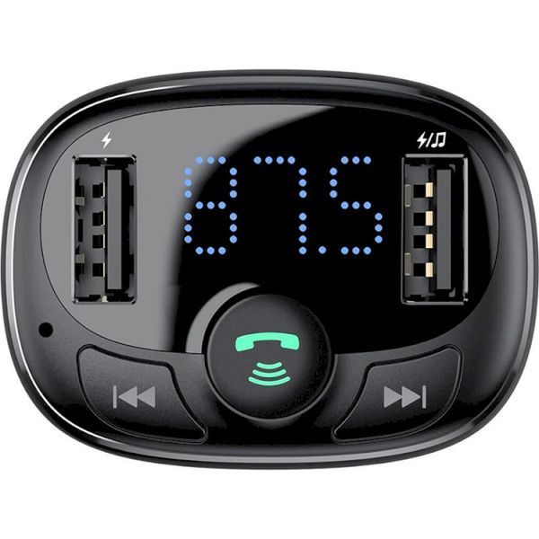 Автомобільне ЗУ Baseus FM Launcher S-09 Standart Edition 2.4A 2USB CCMT000001 Black 279539 фото