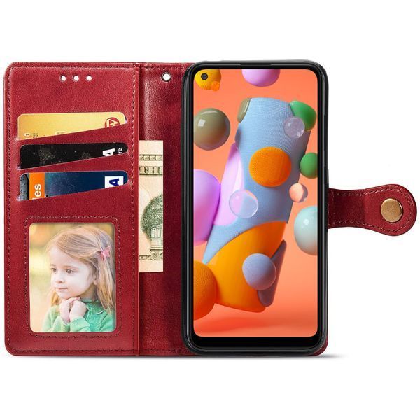 Шкіряний чохол книжка GETMAN Gallant (PU) для Samsung Galaxy A11 Червоний 285406 фото