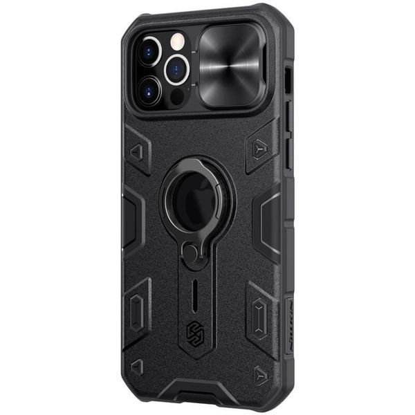 TPU+PC чохол Nillkin CamShield Armor (шторка на камеру) для Apple iPhone 12 Pro Max (6.7") Чорний 207837 фото