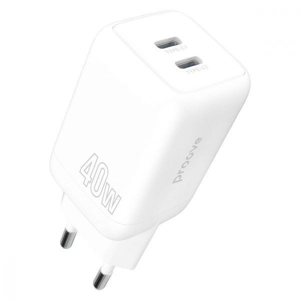 Зарядний Пристрій Proove Silicone Power 40W (Type-C + Type-C) (WCSP4020002) White 287135 фото