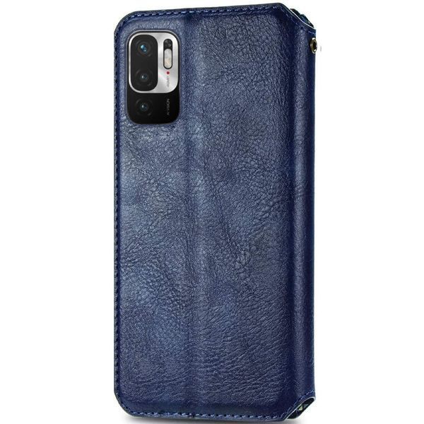 Кожаный чехол книжка GETMAN Cubic (PU) для Xiaomi Redmi Note 10 5G / Poco M3 Pro Синий 213329 фото