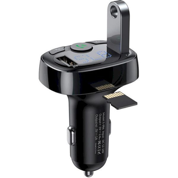 Автомобільне ЗУ Baseus FM Launcher S-09 Standart Edition 2.4A 2USB CCMT000001 Black 279539 фото