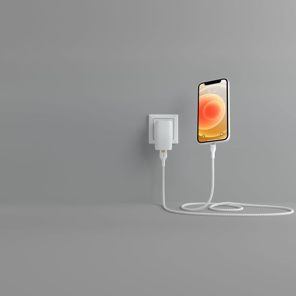 Кабель USB-A > Lightning заряджання/синхронізації Belkin 1м, плетений, силіконовий, з ремінцем на магніті, білий (CAA010BT1MWH) 366623 фото