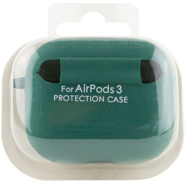 Силіконовий футляр з мікрофіброю для навушників Airpods 3 Зелений / Pine Needle 344993 фото