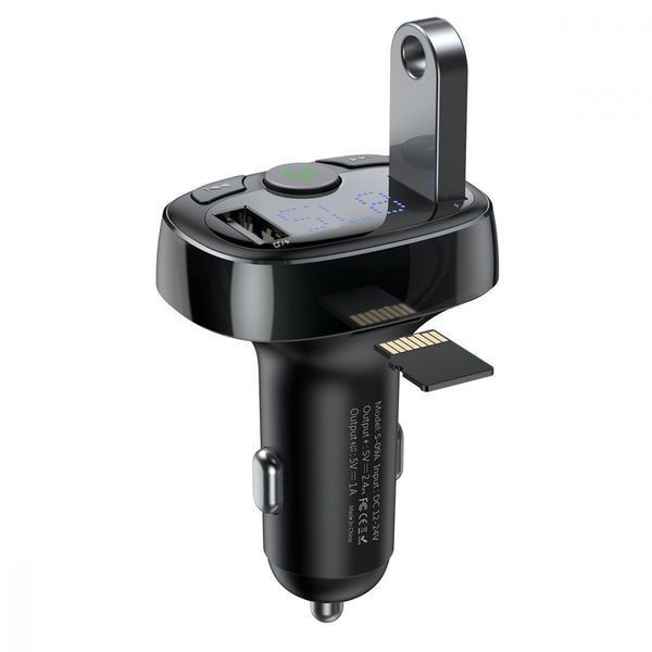 Автомобільне ЗУ Baseus FM Launcher S-09 Standart Edition 2.4A 2USB CCMT000001 Black 279539 фото