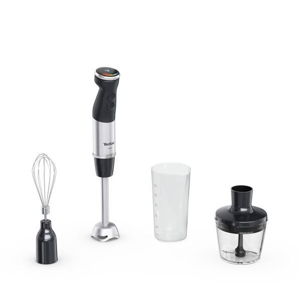 Блендер Tefal заглибний Quickchef+ 1000Вт, 3в1, чаша-800мл, чопер-500мл, турборежим, сріблясто-чорний (HB673830) 370387 фото