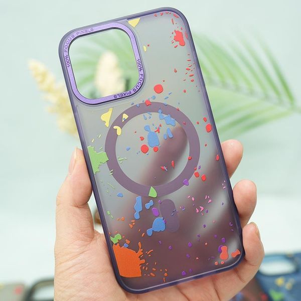 Чехол TPU+PC Flush with MagSafe для Apple iPhone 14 Pro (6.1") Dark purple 312590 фото