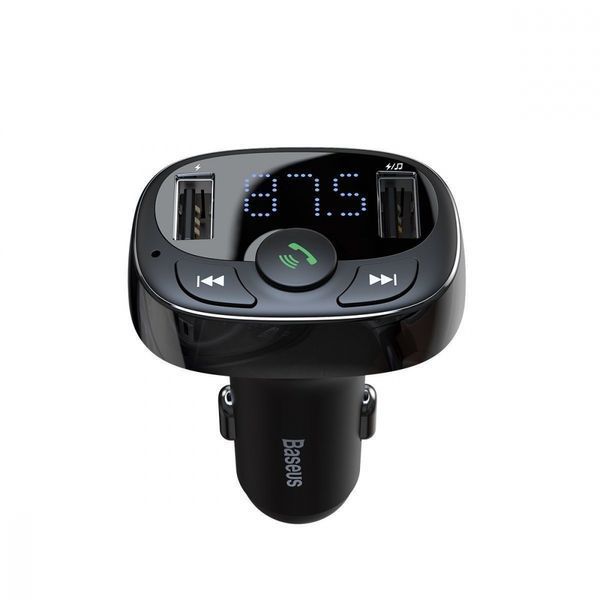 Автомобільне ЗУ Baseus FM Launcher S-09 Standart Edition 2.4A 2USB CCMT000001 Black 279539 фото
