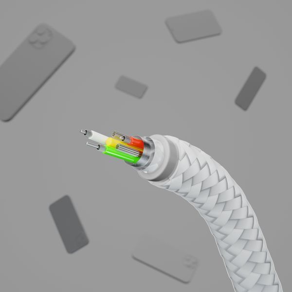 Кабель USB-A > Lightning заряджання/синхронізації Belkin 1м, плетений, силіконовий, з ремінцем на магніті, білий (CAA010BT1MWH) 366623 фото
