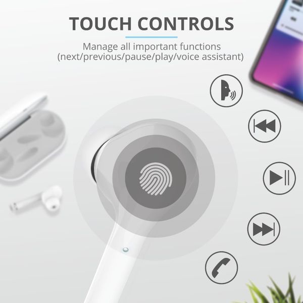 Навушники Trust Nika Touch True Wireless Mic White 361961 фото