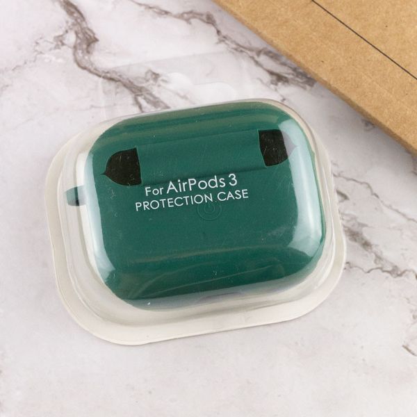 Силіконовий футляр з мікрофіброю для навушників Airpods 3 Зелений / Pine Needle 344993 фото