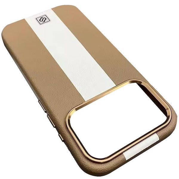 Шкіряний чохол Rally with MagSafe для Apple iPhone 17 Pro (6.3") Beige / White 399313 фото