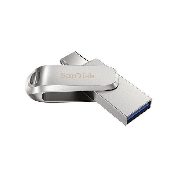 Накопичувач SanDisk 64GB USB 3.1 Type-A + Type-C Dual Drive Luxe Срібний (SDDDC4-064G-G46) 375391 фото