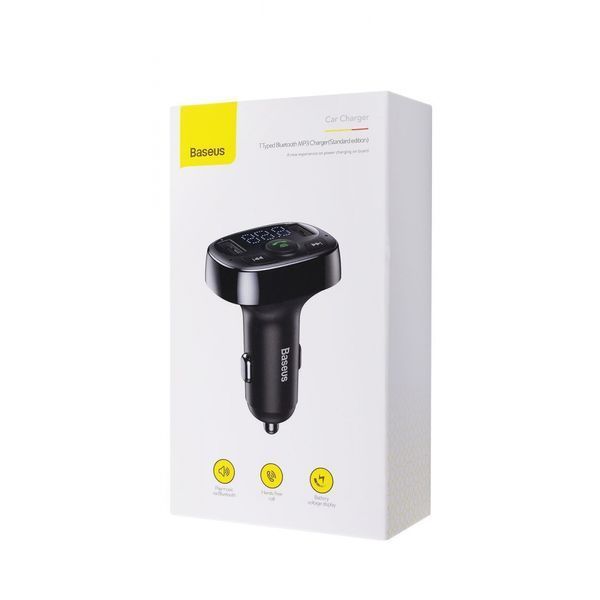 Автомобільне ЗУ Baseus FM Launcher S-09 Standart Edition 2.4A 2USB CCMT000001 Black 279539 фото