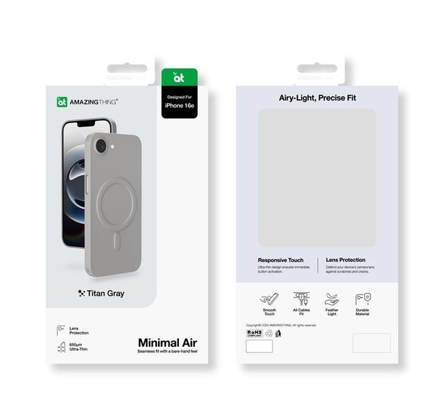 Чохол-накладка iPhone 16e AmazingThing Minimal Air Case Magnet (16SEAMGY) Gray 358207 фото