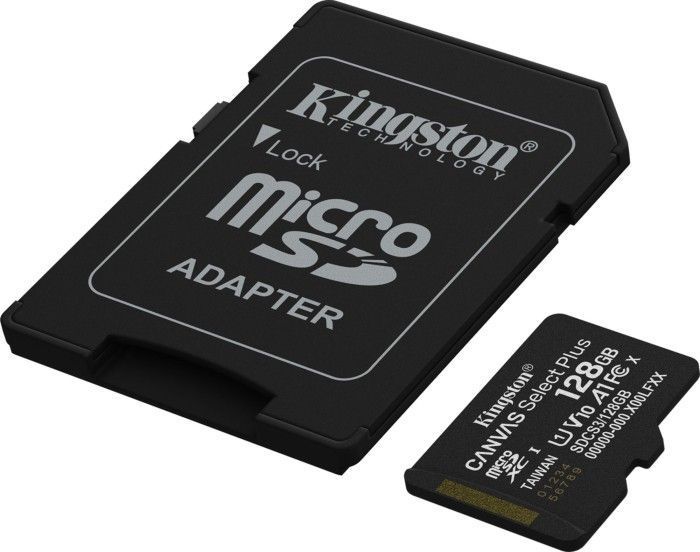 Карта пам'яті Kingston MicroSDXC 128GB Canvas Select Plus Gen3 150MB/s A1 + SD-адаптер (SDCS3/128GB) 388823 фото
