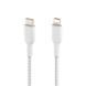 Кабель USB-C > Lightning заряджання/синхронізації Belkin 1м, 30Вт, Type-C, плетений, білий (CAA004BT1MWH) 369455 фото 3