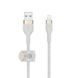 Кабель USB-A > Lightning заряджання/синхронізації Belkin 1м, плетений, силіконовий, з ремінцем на магніті, білий (CAA010BT1MWH) 366623 фото 31