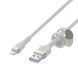 Кабель USB-A > Lightning заряджання/синхронізації Belkin 1м, плетений, силіконовий, з ремінцем на магніті, білий (CAA010BT1MWH) 366623 фото 30