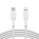 Кабель USB-C > Lightning заряджання/синхронізації Belkin 1м, 30Вт, Type-C, плетений, білий (CAA004BT1MWH) 369455 фото 1