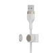 Кабель USB-A > Lightning заряджання/синхронізації Belkin 1м, плетений, силіконовий, з ремінцем на магніті, білий (CAA010BT1MWH) 366623 фото 29