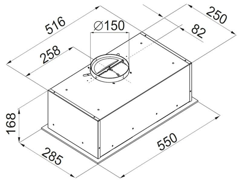 Витяжка Hansa вбудована, 55см, 280м3ч, чорний (OMC6272BH) 375364 фото