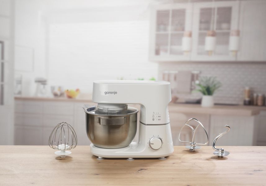Кухонна машина Gorenje 800Вт, чаша-метал, корпус-метал, насадок-3, білий (MMC800CW) 379771 фото