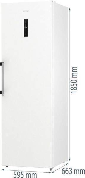 Морозильна камера Gorenje, 185.5x59.5х66.3, 280л, 1дв., A++, NF, диспл зовн., інвертор, білий (FN619EAW6) 376063 фото