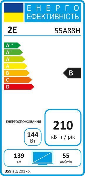 Телевізор 55" 2E MiniLED 4K 60Hz Smart WebOS Black (2E-55A88H) 363365 фото
