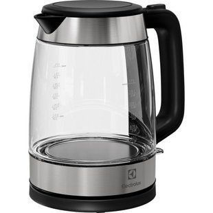 Електрочайник Electrolux 1.7л, Strix, скло, сріблясто-чорний (E4GK1-4GB) 369668 фото