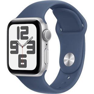 Смарт-годинник Apple Watch SE 2024 GPS 44mm Silver Aluminium Case With Denim Sport Band M/L MXER3 327408 фото