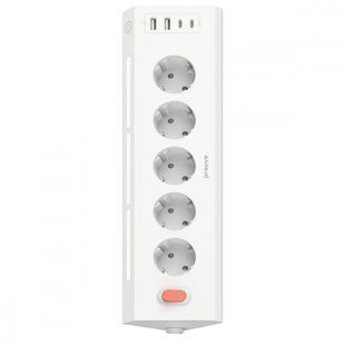 Мережевий фільтр Proove Prism Socket (5xAC + 2xType-C + 2xUSB) 1.6m (PSPS25002202) white 355576 фото