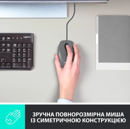 Миша LOGITECH Mouse M100 Чорний - USB - AKOYA HANGTAB BOX M100 306859 фото