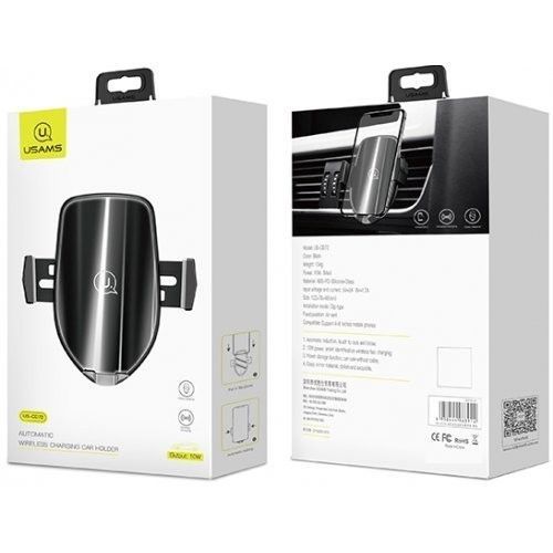 Автомобільний тримач USAMS US-CD72 Automatic Wireless Charging Black 238905 фото